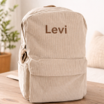 Geborduurde naam rugtas - ribstof