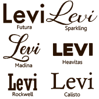 Geborduurde servetten met verschillende namen