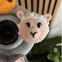 Lensbuddy met giraffe, schaapje, varken en olifant