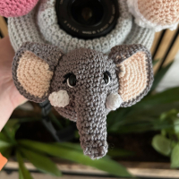 Lensbuddy met giraffe, schaapje, varken en olifant