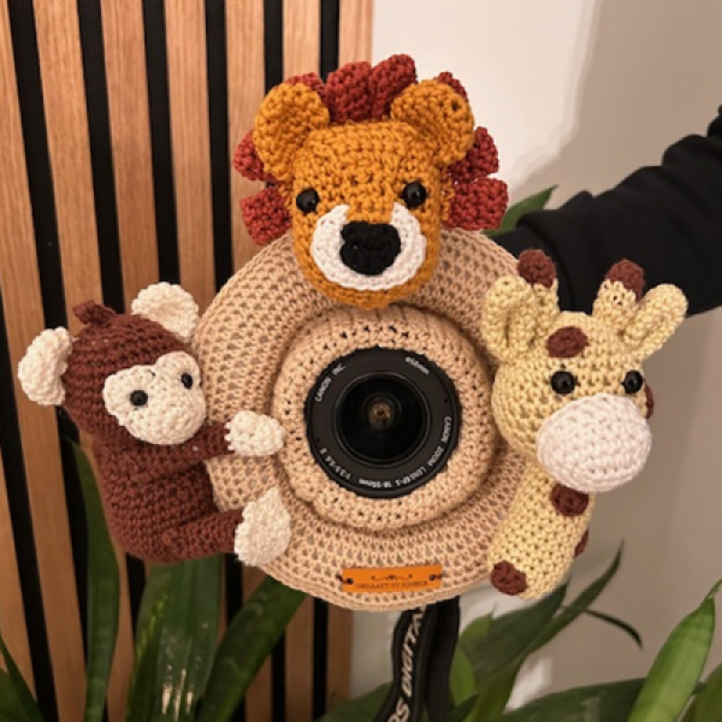 Lensbuddy met aap, leeuw en giraffe