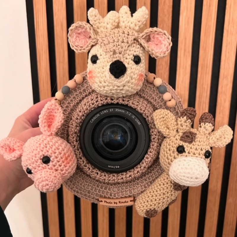 Lensbuddy met varken, hert en giraffe