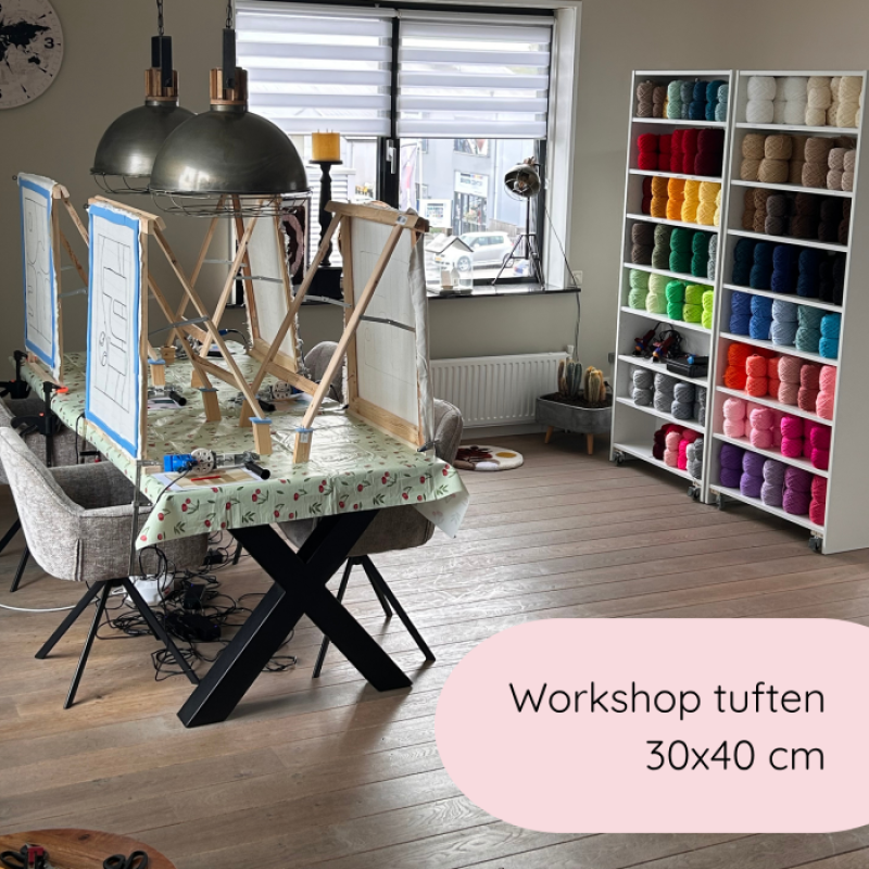 Workshop Tuften: Maak je eigen unieke wandbord of kleed 30x40 cm